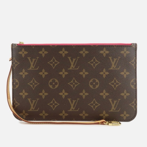 Authentic Louis Vuitton Neverfull MM pink pivone pouch wristlet - Picture 2 of 15